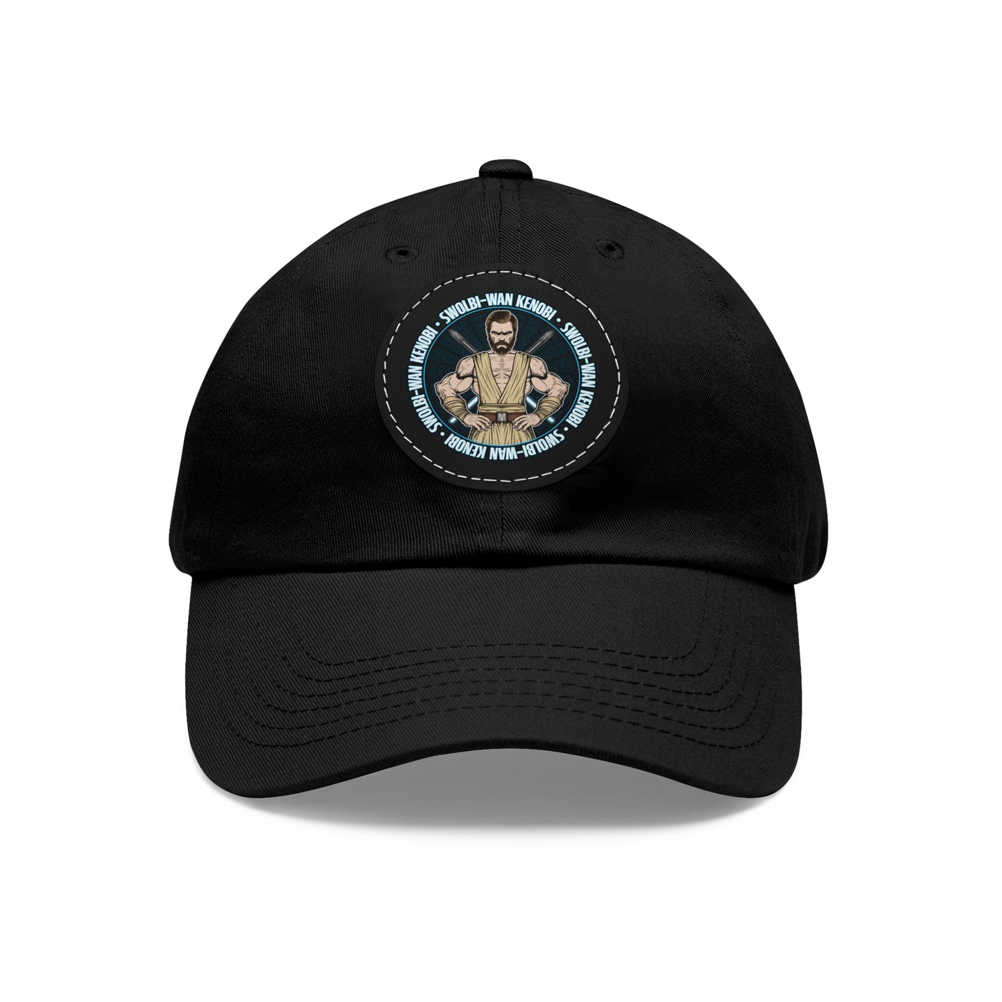 Swolbi-Wan Dad Hat with Leather Patch (Round)