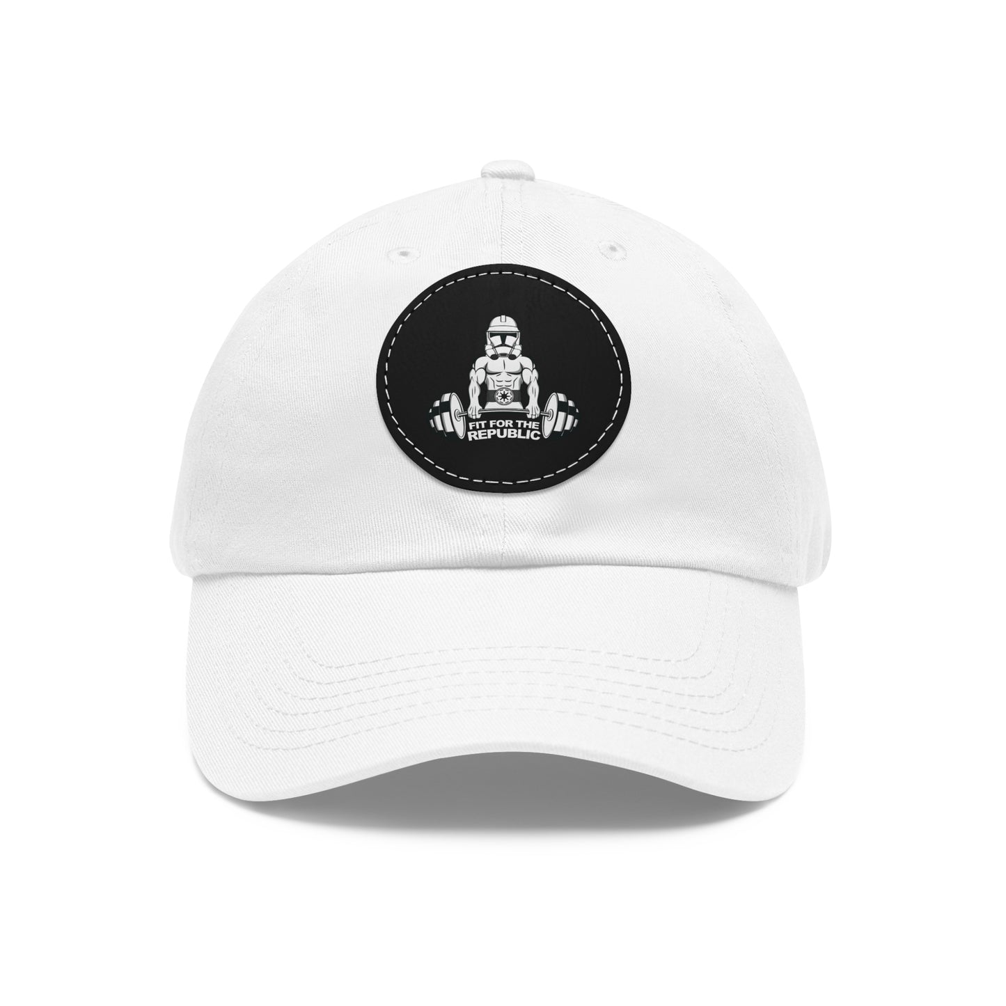 Dad Hat with Leather Patch (Round)