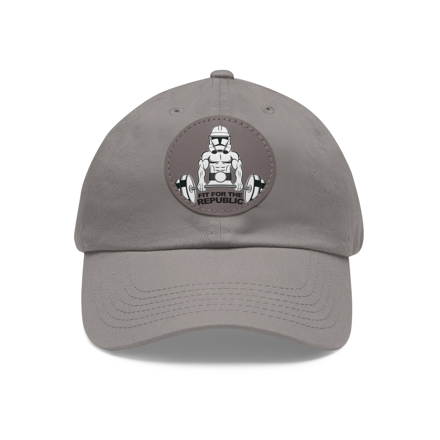 Trooper Dad Hat with Leather Patch (Round)