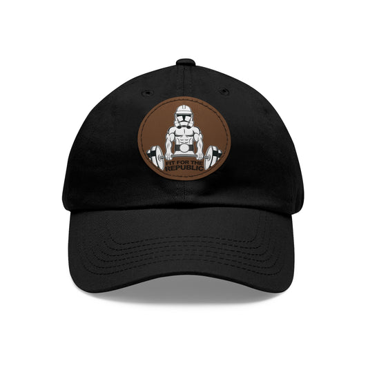 Trooper Dad Hat with Leather Patch (Round)