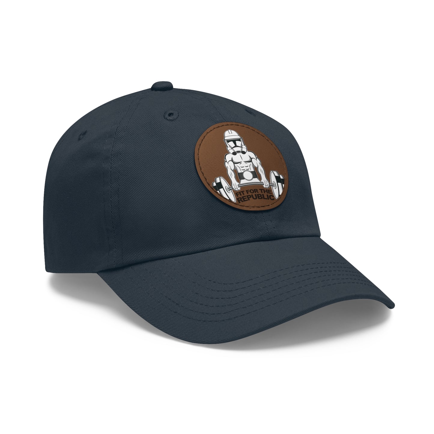 Trooper Dad Hat with Leather Patch (Round)