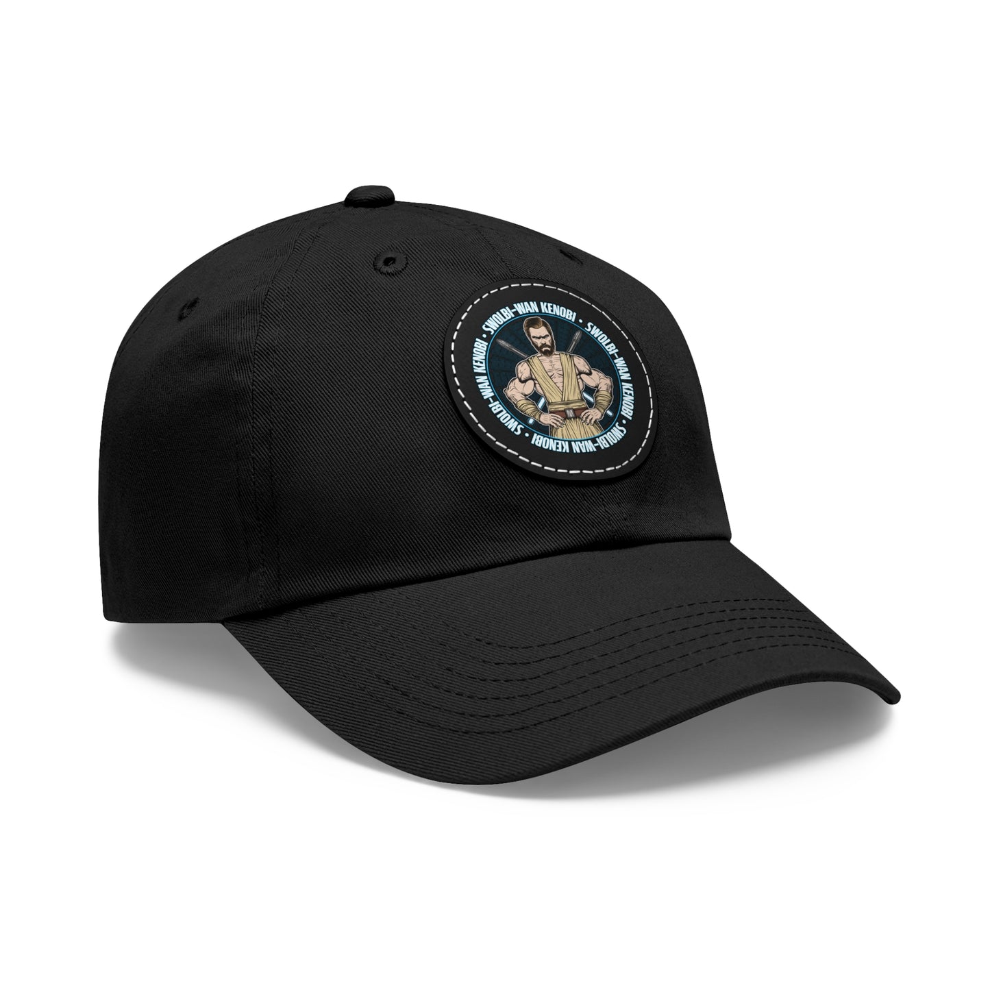 Swolbi-Wan Dad Hat with Leather Patch (Round)