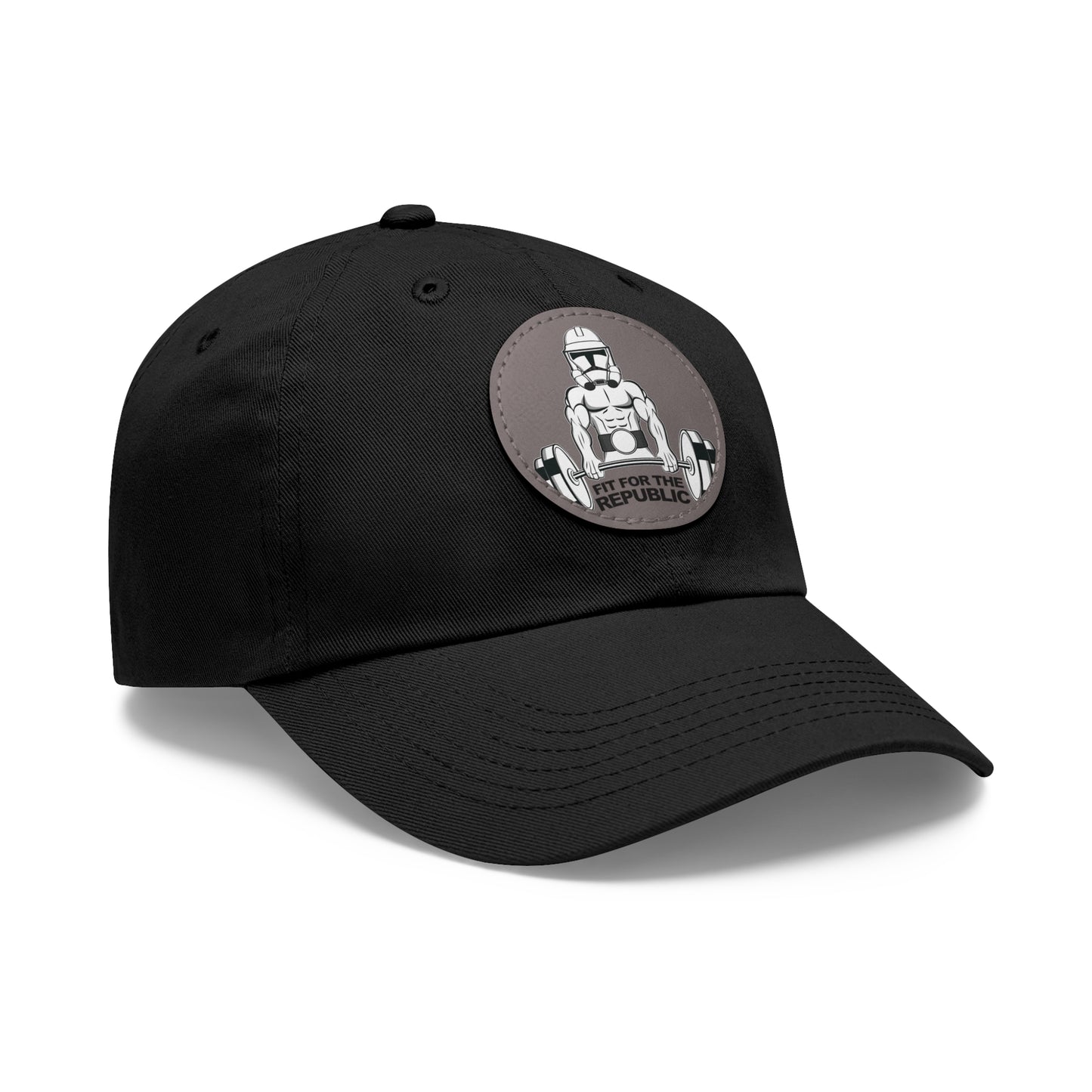 Trooper Dad Hat with Leather Patch (Round)