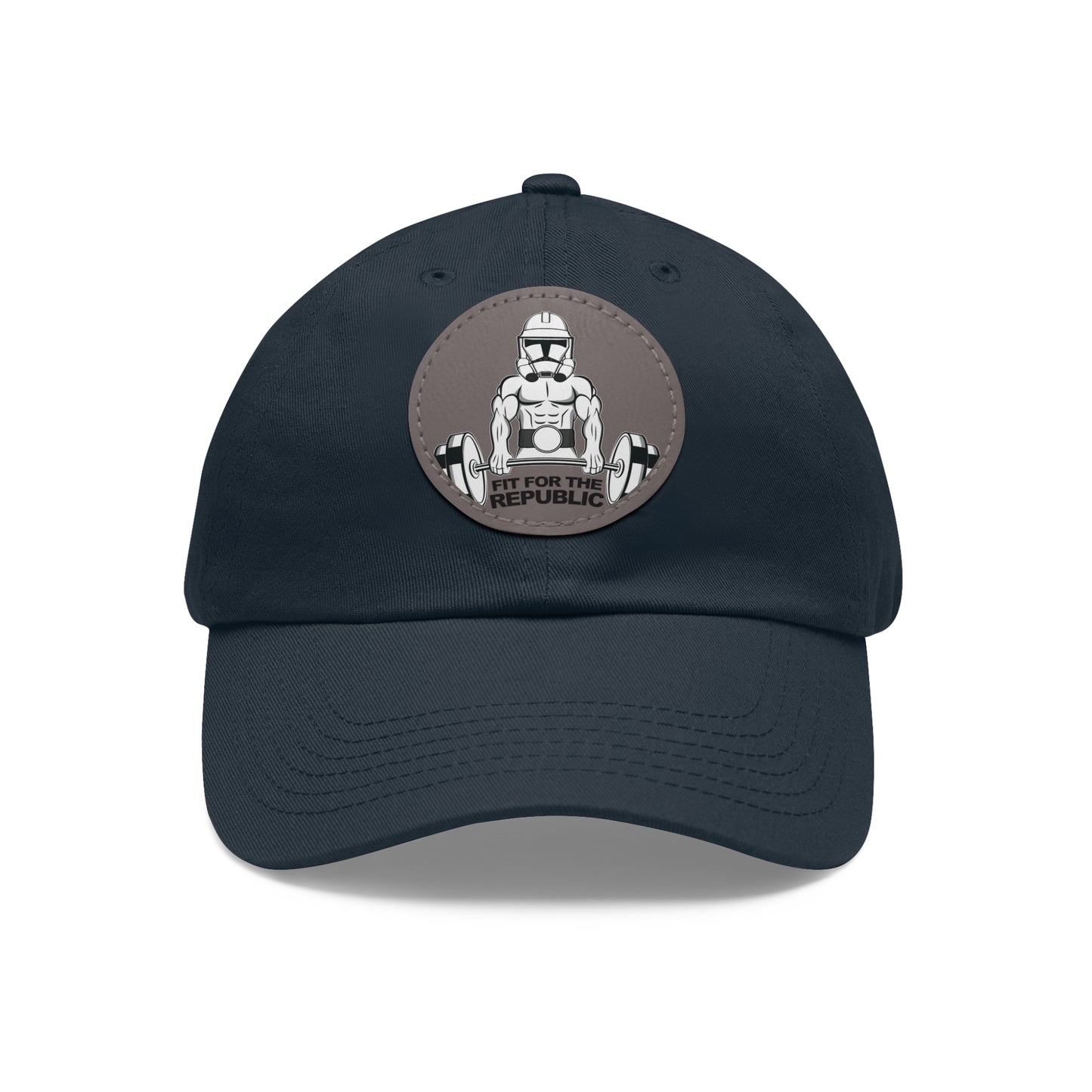 Trooper Dad Hat with Leather Patch (Round)