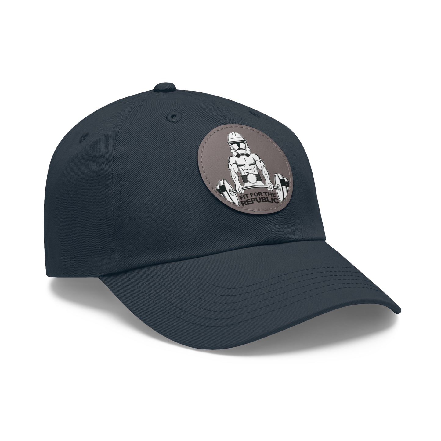 Trooper Dad Hat with Leather Patch (Round)